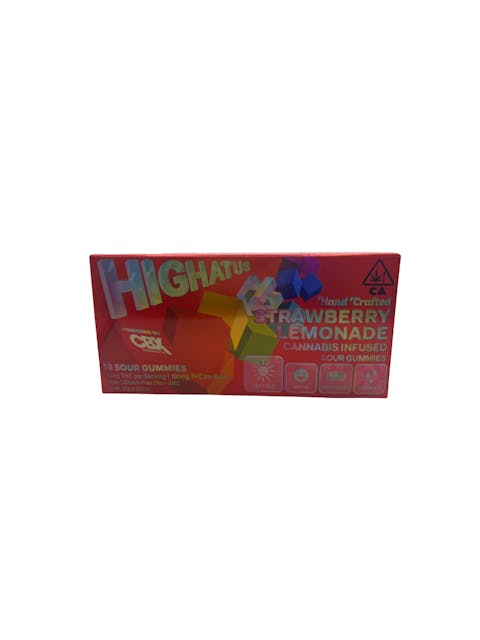 Photograph of product: Highatus - Strawberry Lemonade - Sour Gummies 10pk - 