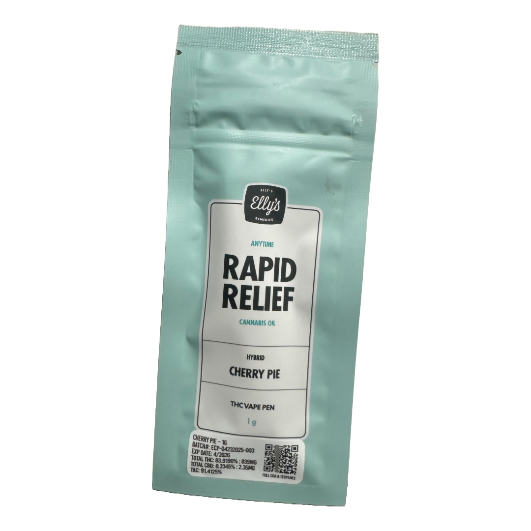 Photograph of Product: Elly's Remedies | Rapid Relief Vape | Cherry Pie