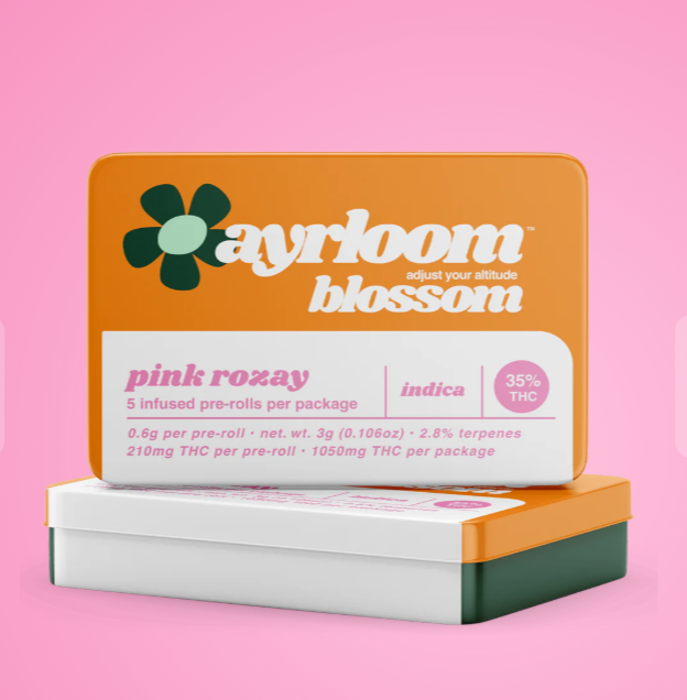 Photograph of product: Infused Pre-Rolls | Ayrloom | Pink Rozay - 5pk
