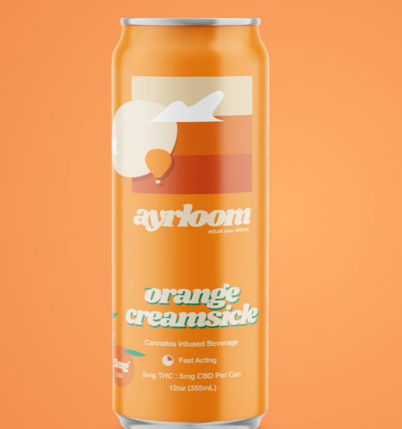 Photograph of product: Ayrloom | Orange Creamsicle Carbonated Drink  | 2:1 TH-oui:CBD | 10mg