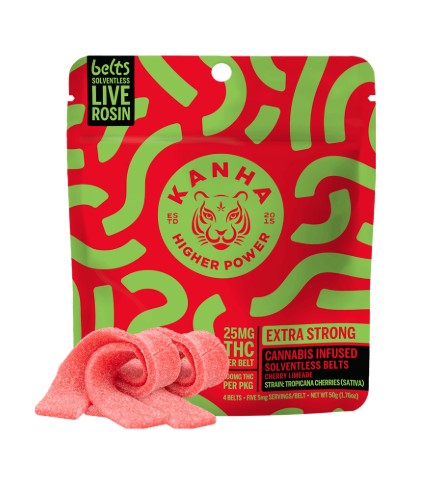 Photograph of product: Kanha | Cherry Limeade Rosin Belts 100mg | 4pk