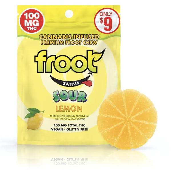 Photograph of product: Sour Lemon - (S) 100mg Single Gummy - Retail