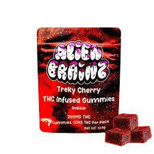Photograph of product: Alien Brainz | Gummies | Treky Cherry | Oui'd 200MG (4x50mg)