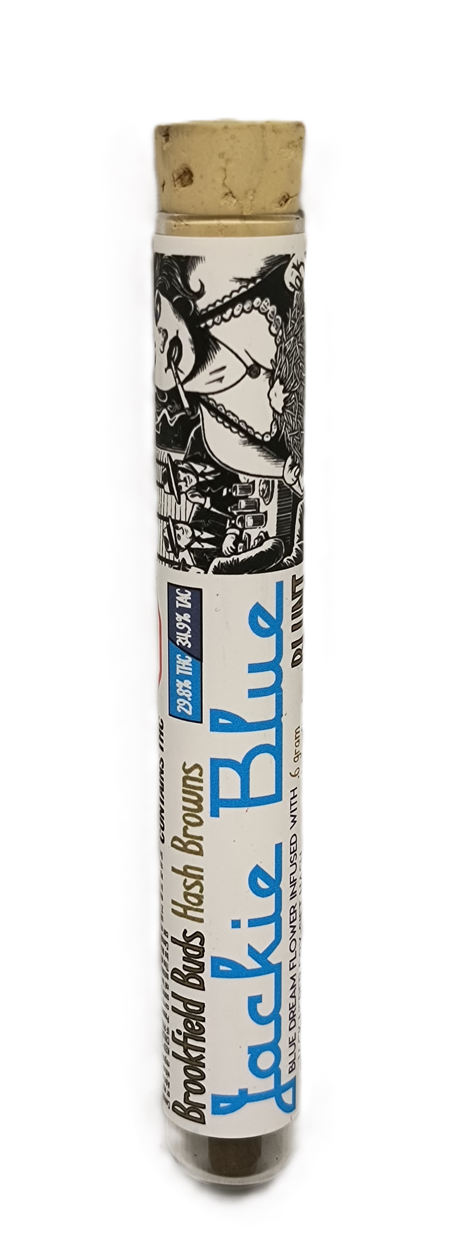 Photograph of product: au chocolat Brown - Jackie Blue | Jack Herer au chocolat Infused Blue Dream Pre-Roll | Brookfield Buds