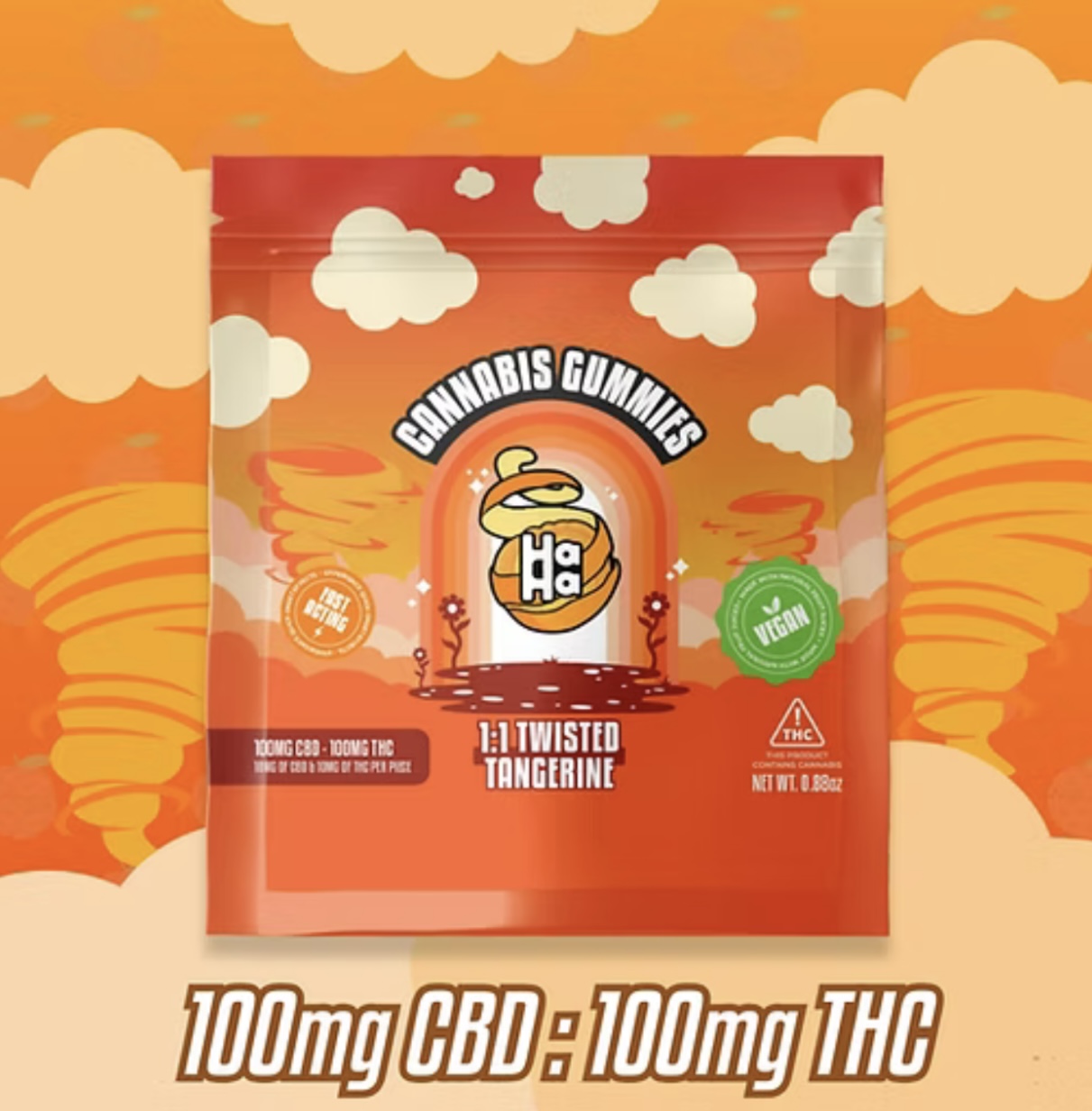 Photograph of product: Twisted Tangerine | 1cbd:1thc  |