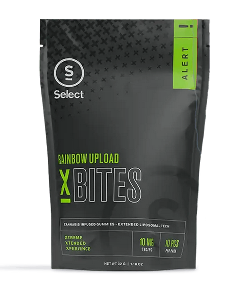 Photograph of product: Select X Bites - Rainbow Upload 100mg 2pk High Dose Gummies