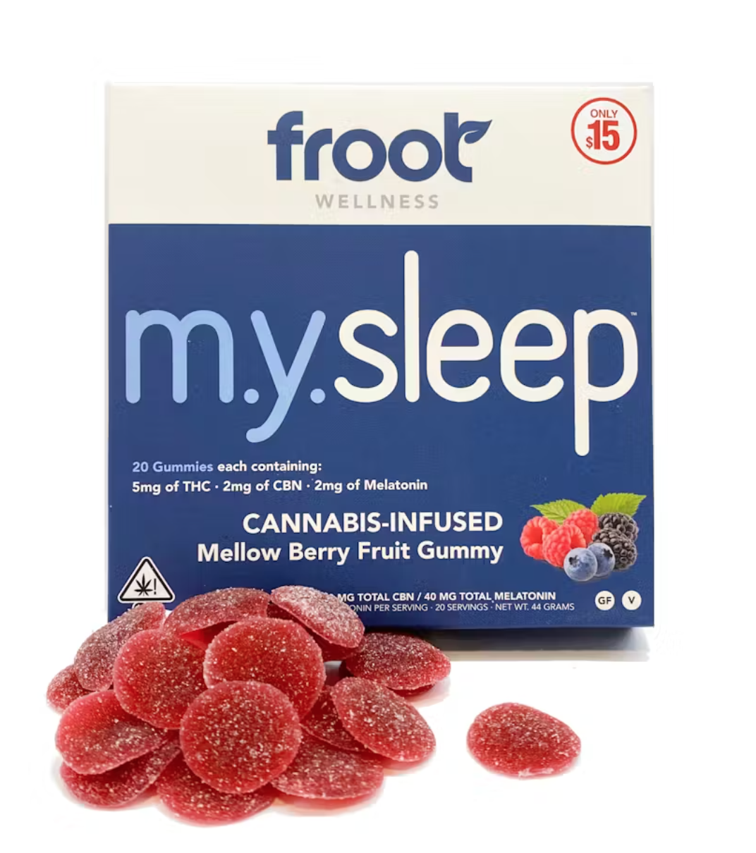 Photograph of product: M.Y. SLEEP GUMMIES [1OOMG TH-oui:40MG CBN]