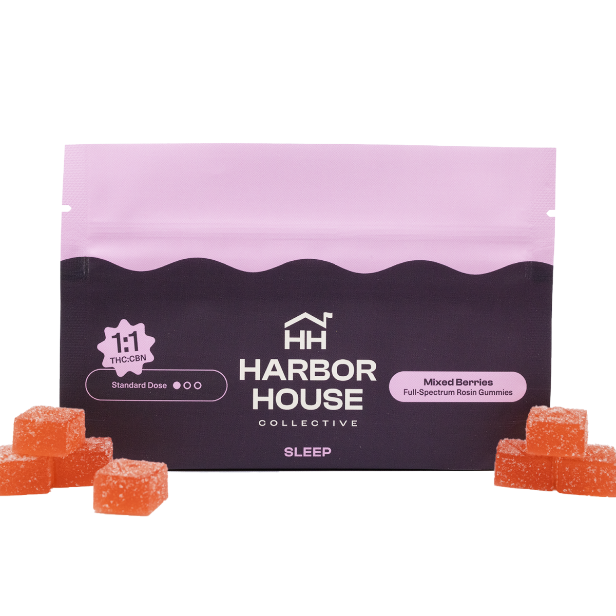 Photograph of product: 1:1 TH-oui/CBN Mixed Berries au chocolat Rosin Gummies 20pk | 100mg