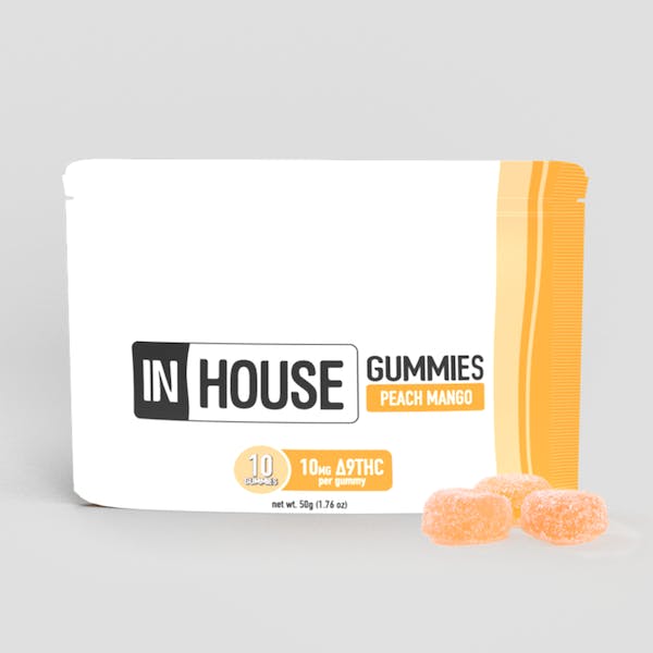Photograph of product: In House Peach Mango TH-oui Gummies | 10mg (10ct)