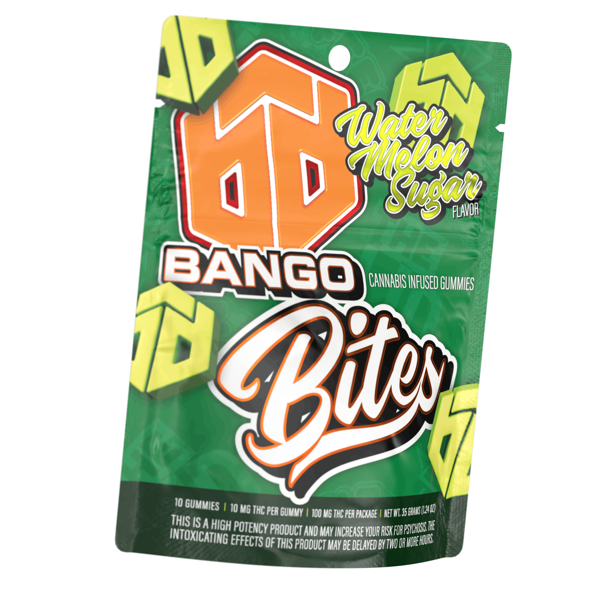 Photograph of product: Bango Bites - Watermelon Sugar 100mg 10-Pack
