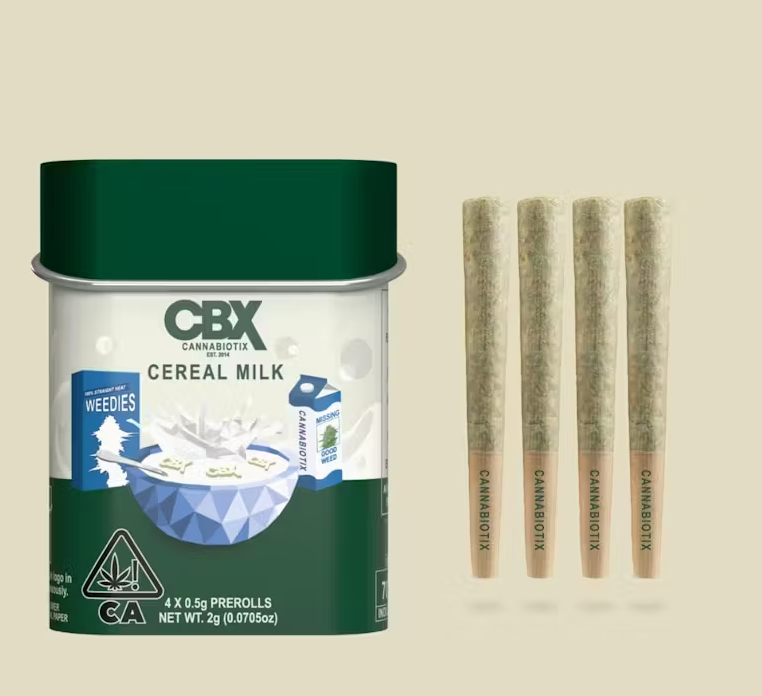 Photograph of product: [Cannabiotix] Preroll 4-Pack - 2g - Cereal Milk (H)