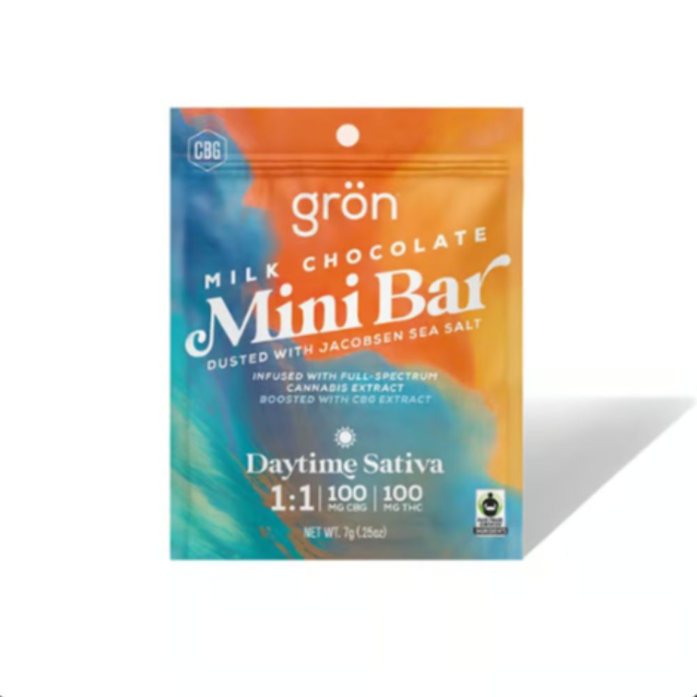 Photograph of product: Gron | 1:1 Milk Chocolate High-Dose Mini Bar CBG:TH-oui Daytime Oui'd | 100mg