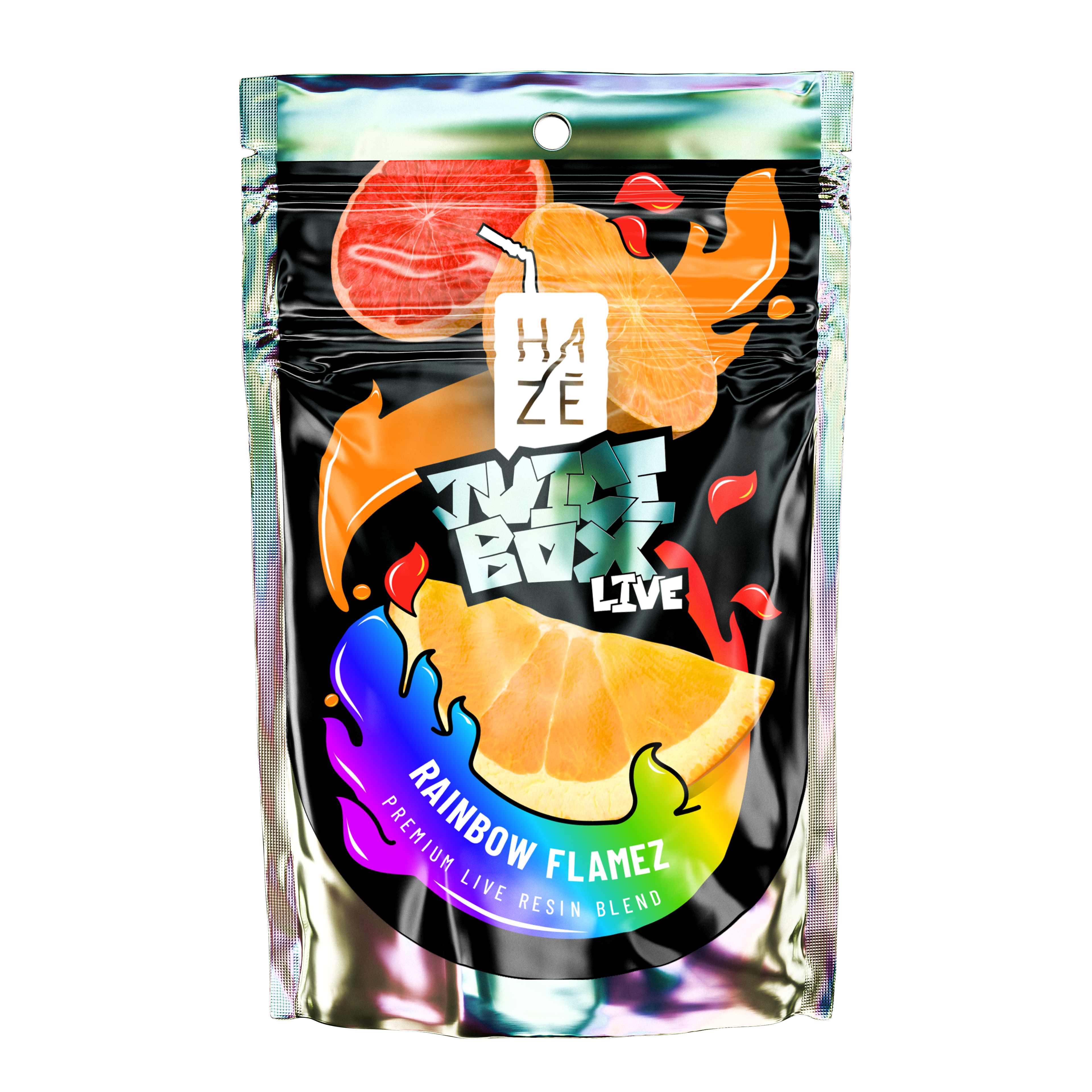 Photograph of product: REC | Juice Box | Rainbow Flamez | Live Resin Disposable | 2000mg