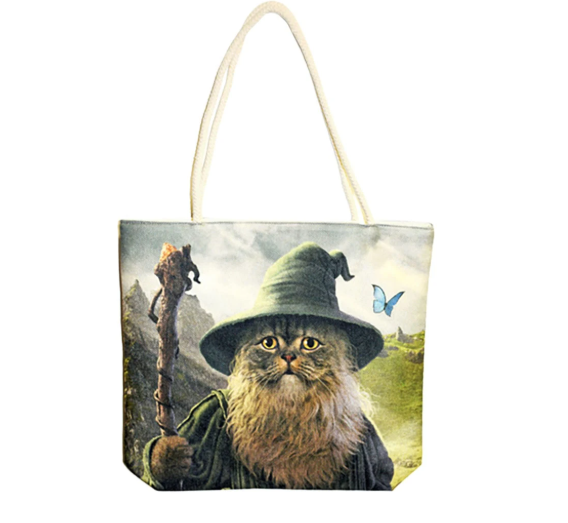 Photograph of product: Catdalf The Cute Tote Bag | 17"x15"