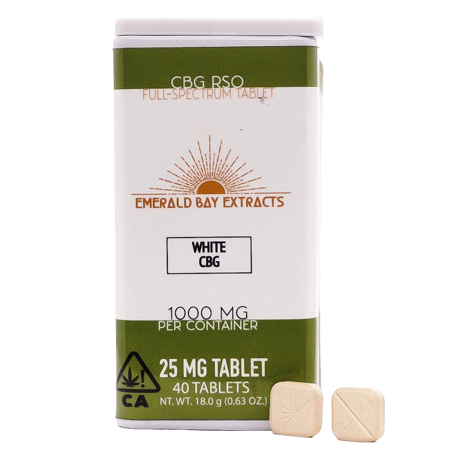 Photograph of product: White Cbg Tablet 25mg