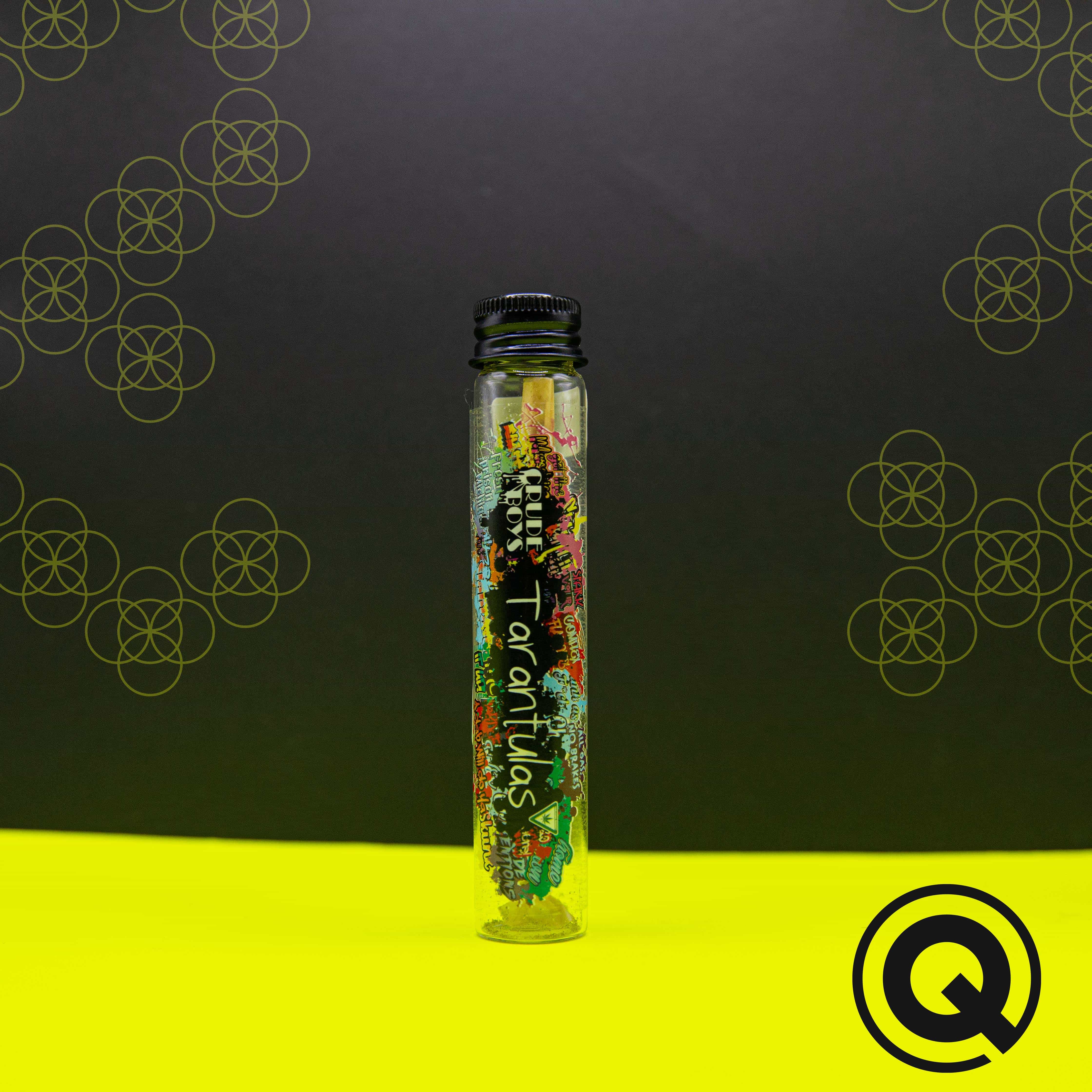 Photograph of product: Crude Boys | Tarantula Infused Pre-Roll | Apple Jaxx | 1.1g
