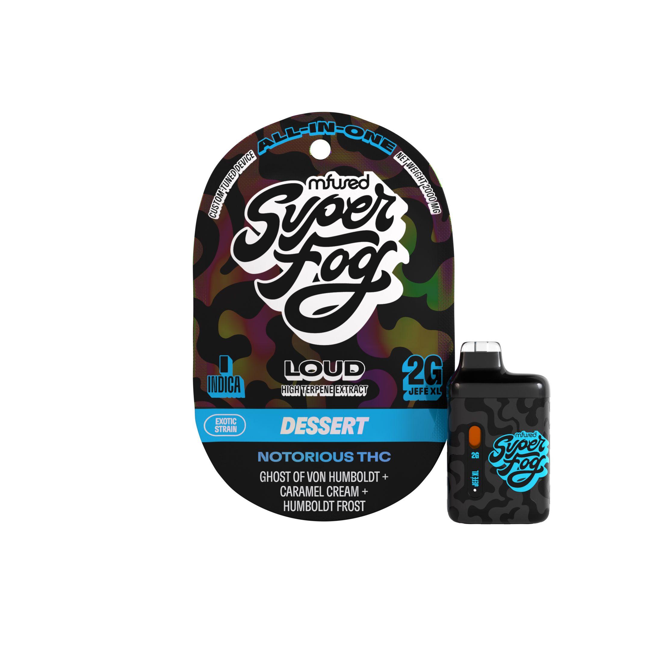 Photograph of product: MFUSED - LOUD JEFE XL - DISPOSABLE RESIN LIVE - 2G - NOTORIOUS TH-oui - Oui'd