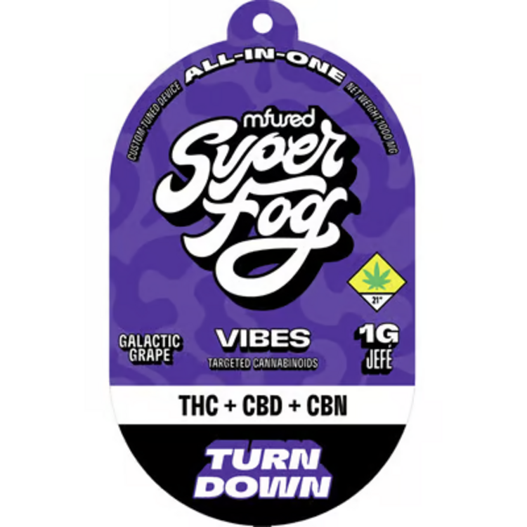 Photograph of product: Disposable Vape Vibes Turn Down Grape TH-oui+CBD+CBN (Targeted Cannabinoids Flavored) mf