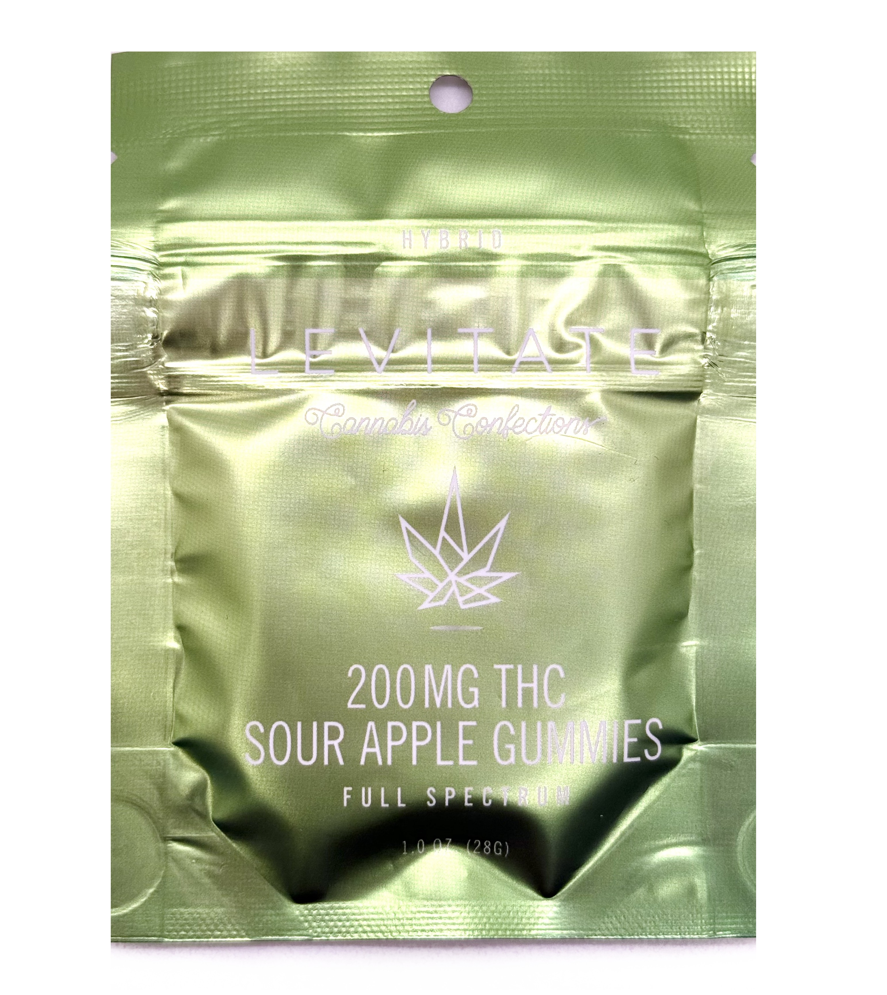 Photograph of product: Levitate Sour Apple Hybrid Gummies 200mg Rec