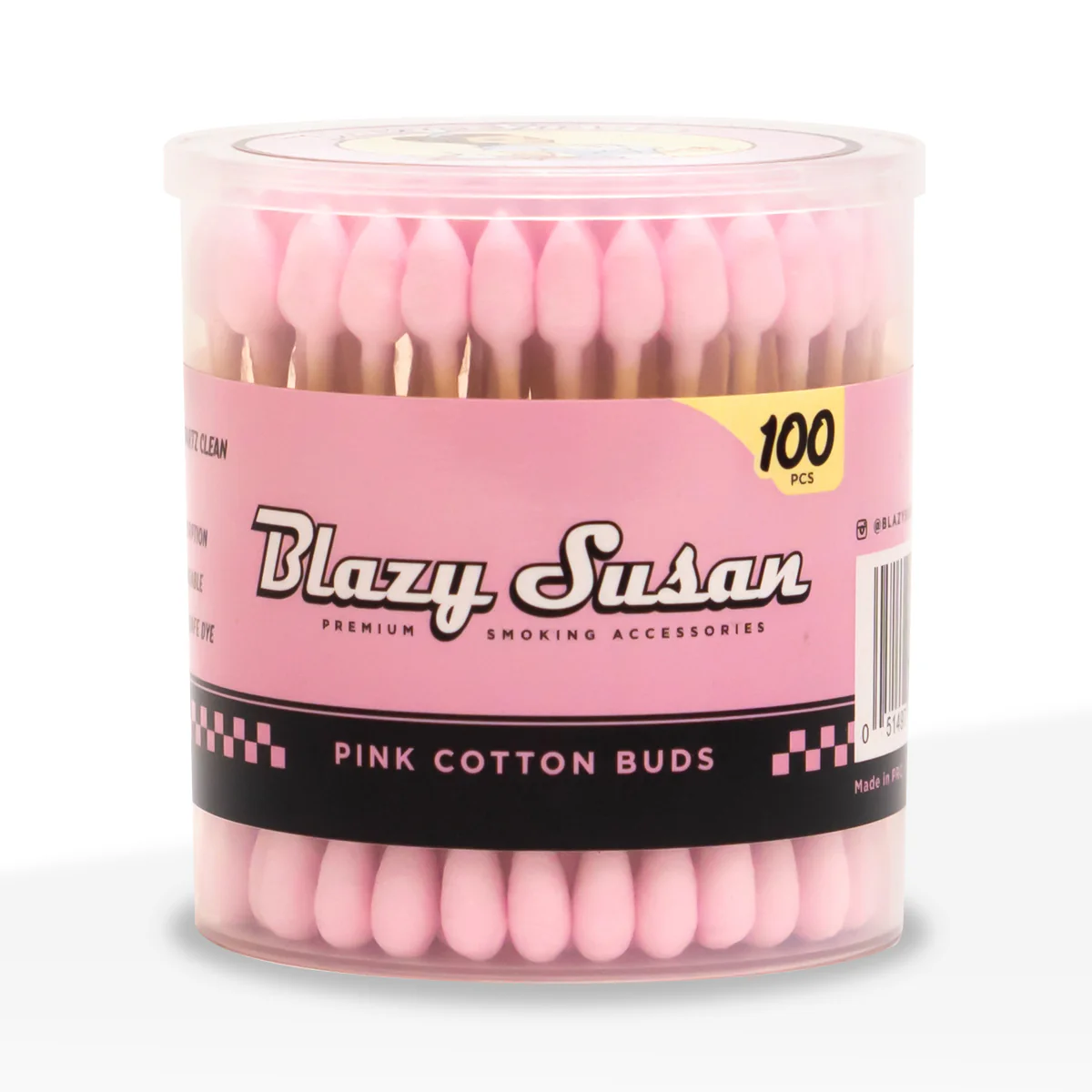 Photograph of product: Blazy Susan Pink Cotton Bud Swabs