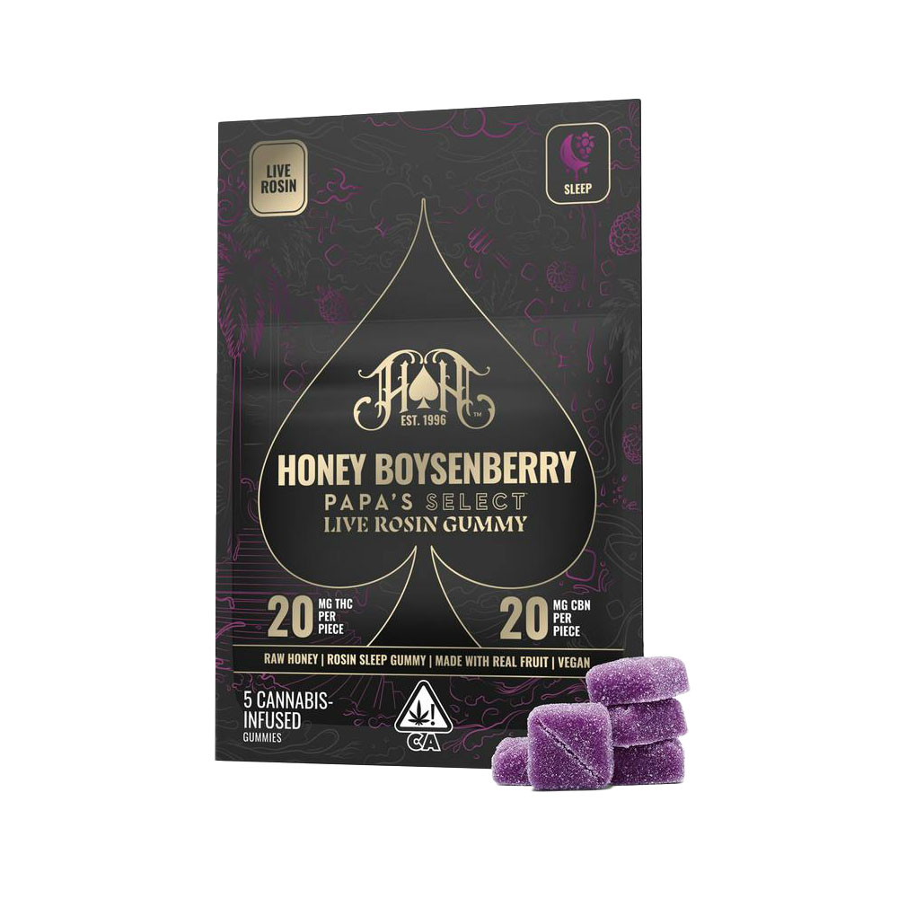 Photograph of product: HONEY BOYSENBERRY LIVE ROSIN GUMMIES [5 CT]