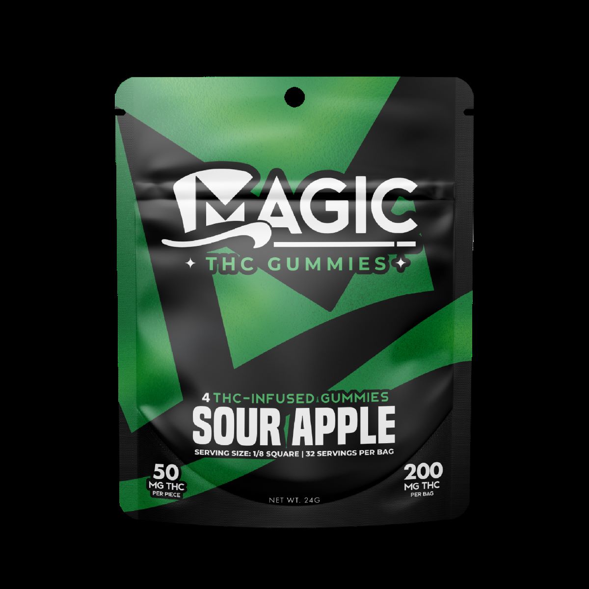 Photograph of product: MAGIC - GREEN APPLE GUMMIES - 200MG