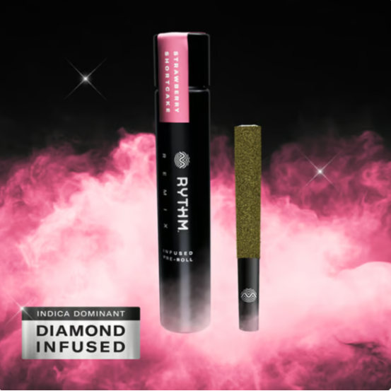 Photograph of product: Strawberry Shortcake Rythm Remix Infused PreRoll 1g - Oui'd