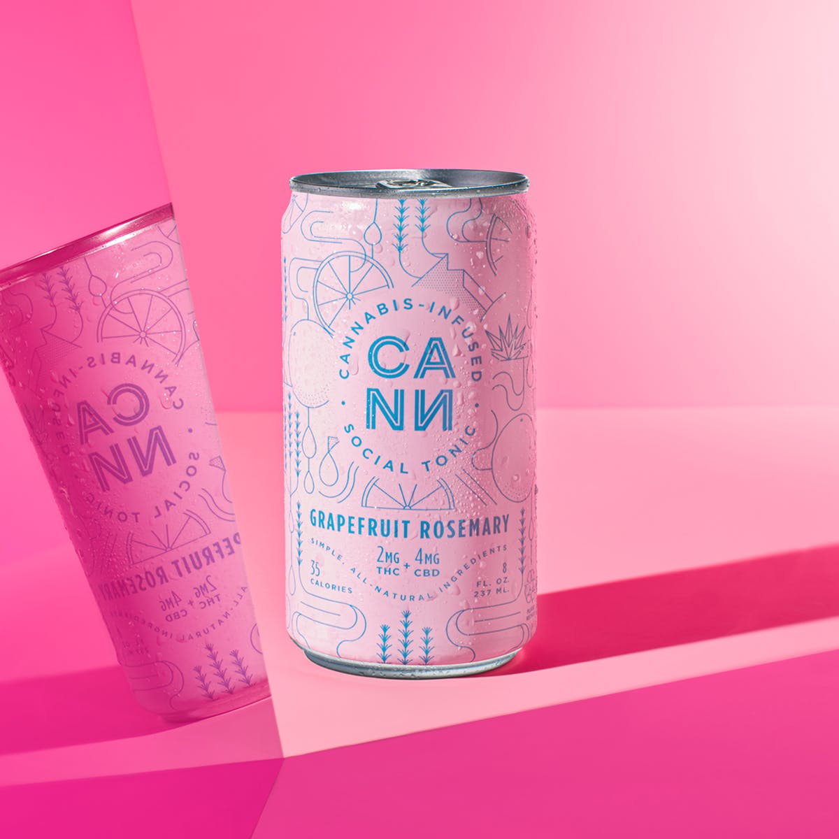 Photograph of product: CANN Grapefruit Rosemary (2MG+4MGCBD) 6pk 8oz