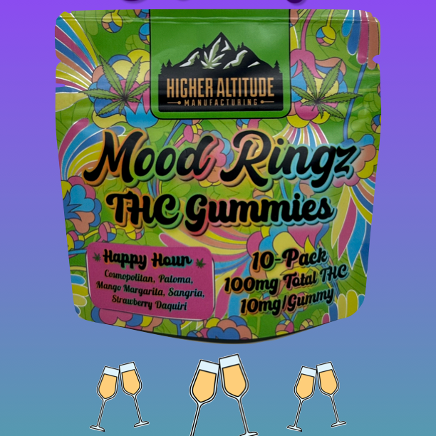 Photograph of product: Mood Rings Gummies - Happy Hour - Oui'd - 100mg