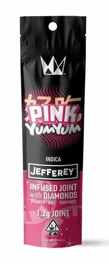 Photograph of product: West Coast Cure - Pink Yum Yum - 1.2G Jefferey Infused Joint 1.2g - 
