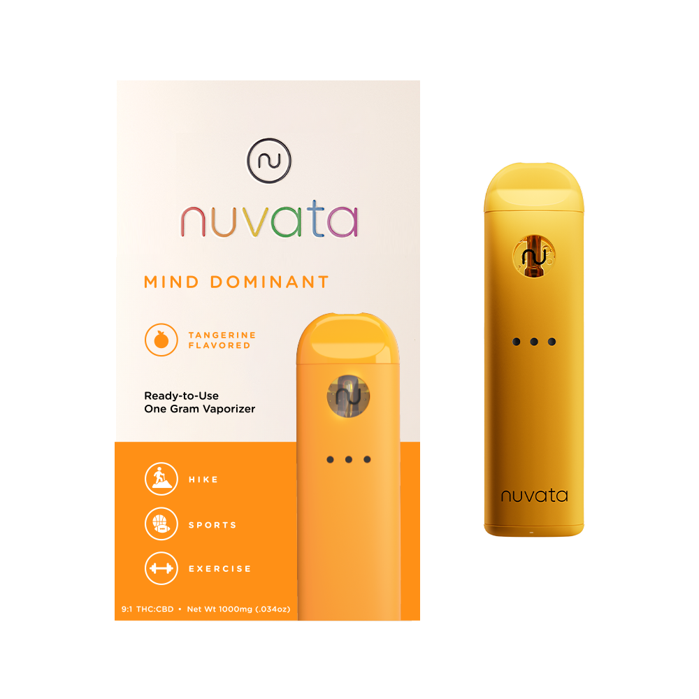 Photograph of product: NUVATA Tangerine Mind Dominant 9:1 TH-oui:CBD - 1g Disposable