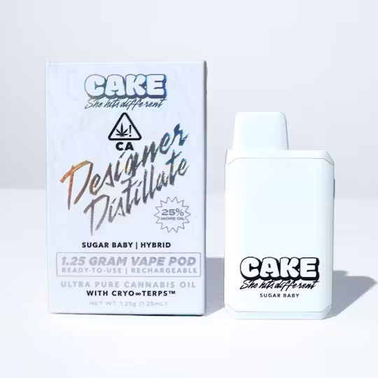 Photograph of Product: Cake | Sugar Baby - 1.25 Grams - Hybrid - Designer Distillate