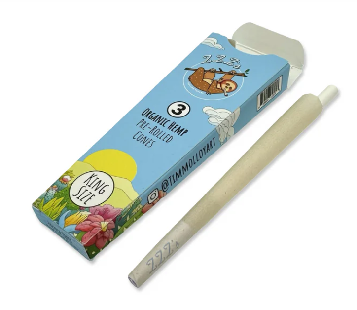 Photograph of product: Samuel The Sloth King Size Hemp Cones | 3pk
