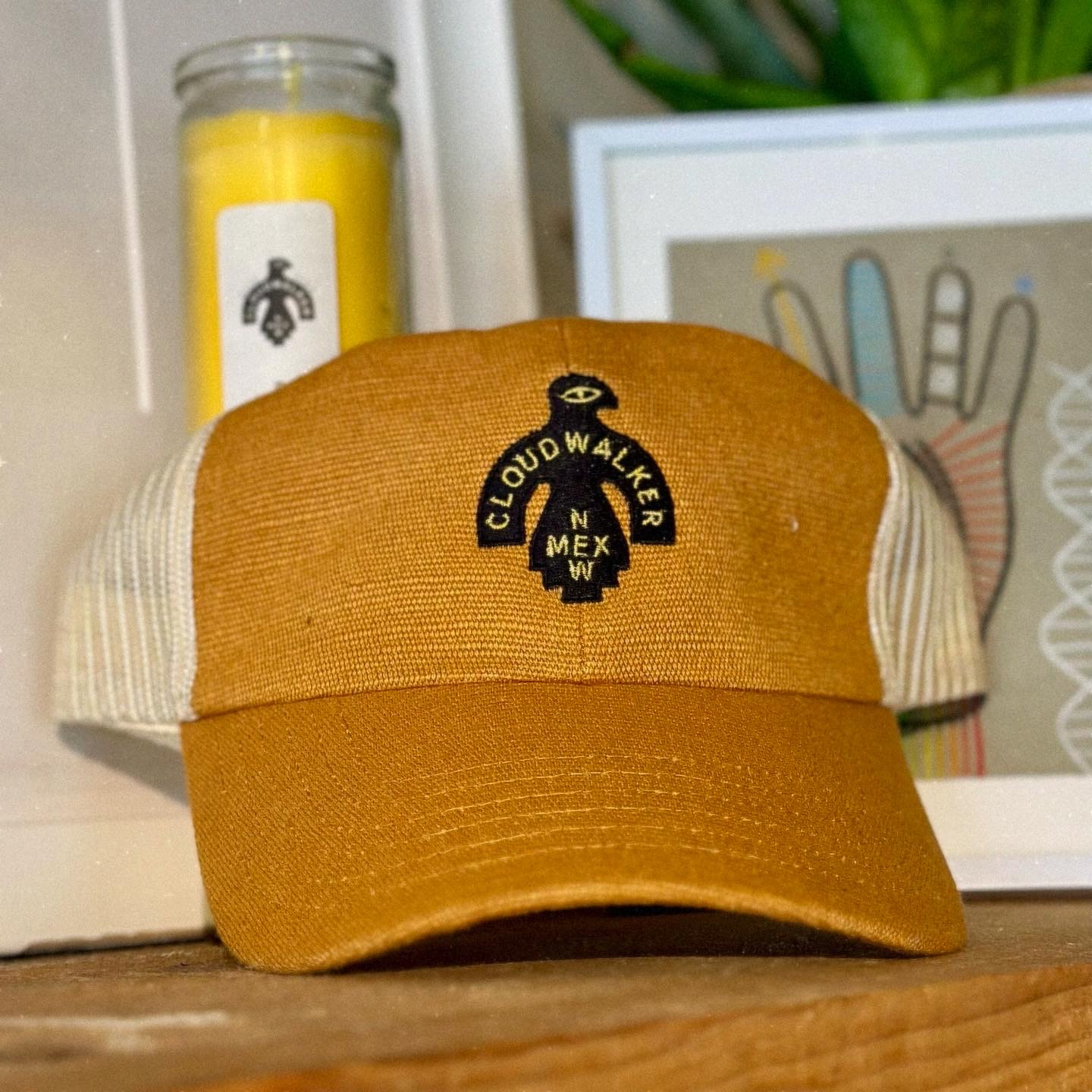 Photograph of product: Trucker Hemp Hat | Gold/Cream (O/S)