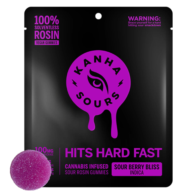 Photograph of product: Indica Sour Berry Bliss Solventless Rosin Gummies