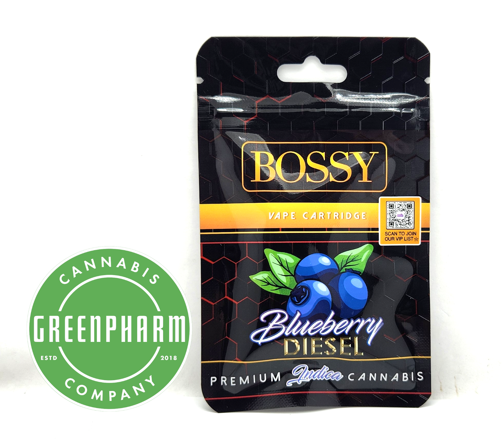 Photograph of product: Vape | Bossy | Blueberry Diesel 510 Vape