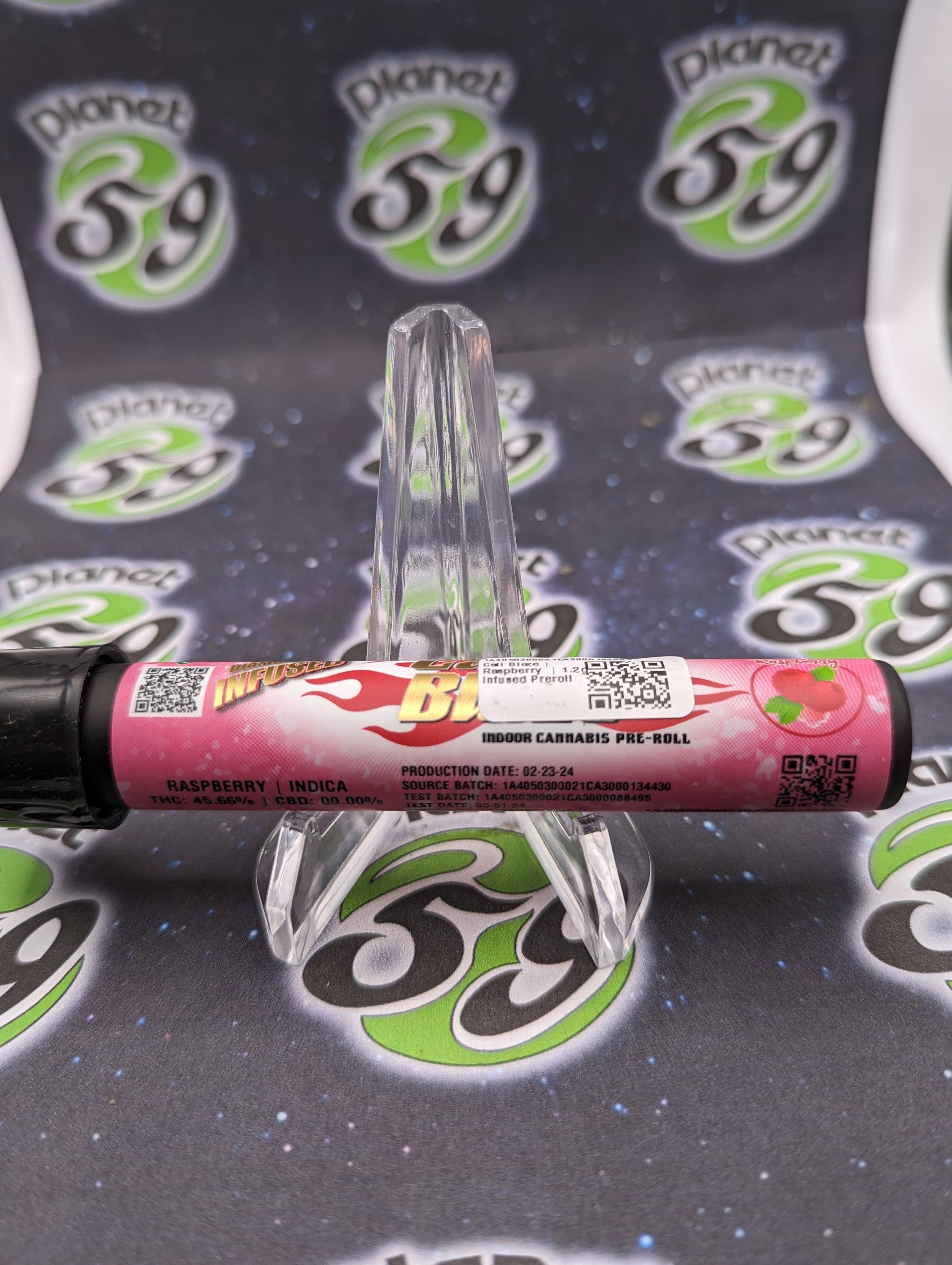 Photograph of product: Cali Blaze | Raspberry | 1.2g Infused Preroll