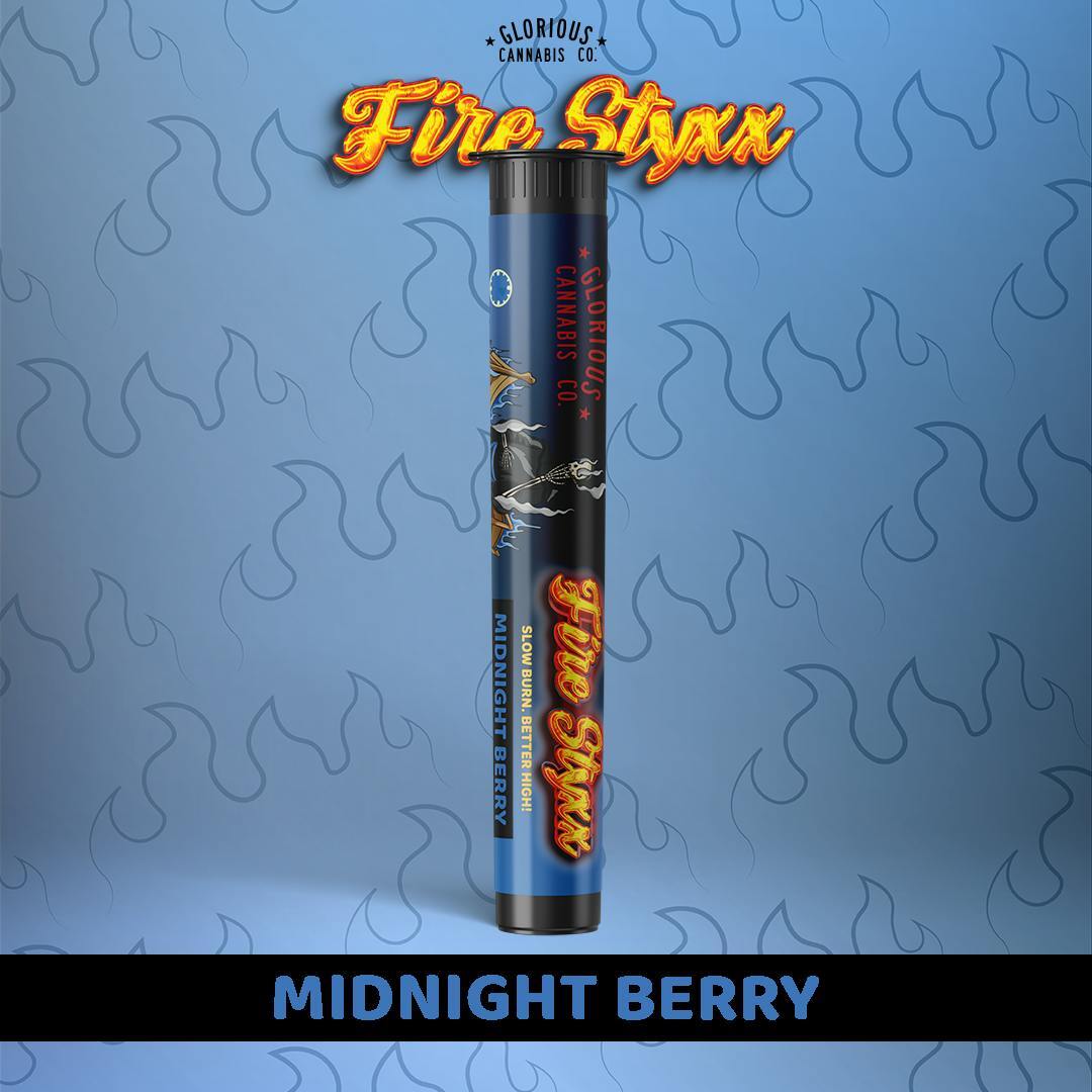 Photograph of Product: Infused Pre Roll - Simpler Daze Fire Styxx - Midnight Berry - (Hybrid) - 32.54% THC