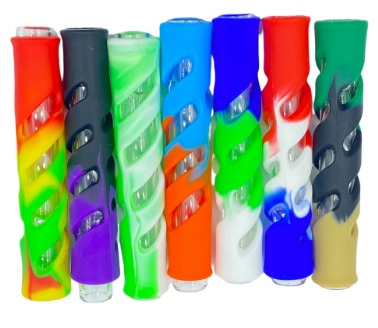 Photograph of product: 3.5" OG Glass Chillum w/ Silicone Cover (Assorted)