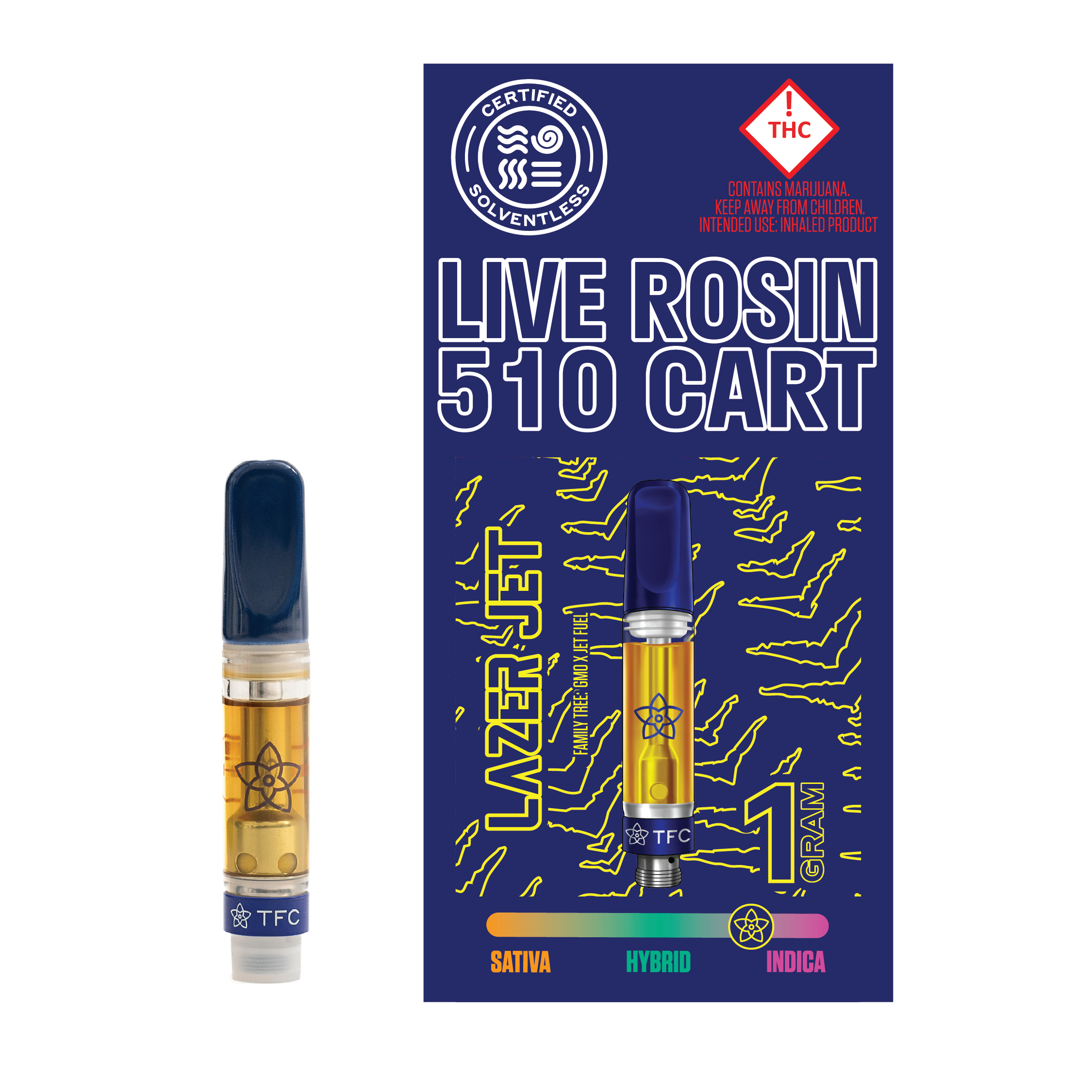 Photograph of product: The Flower Collective - Lazer Jet (I) - 1g First Press Rosin Cart