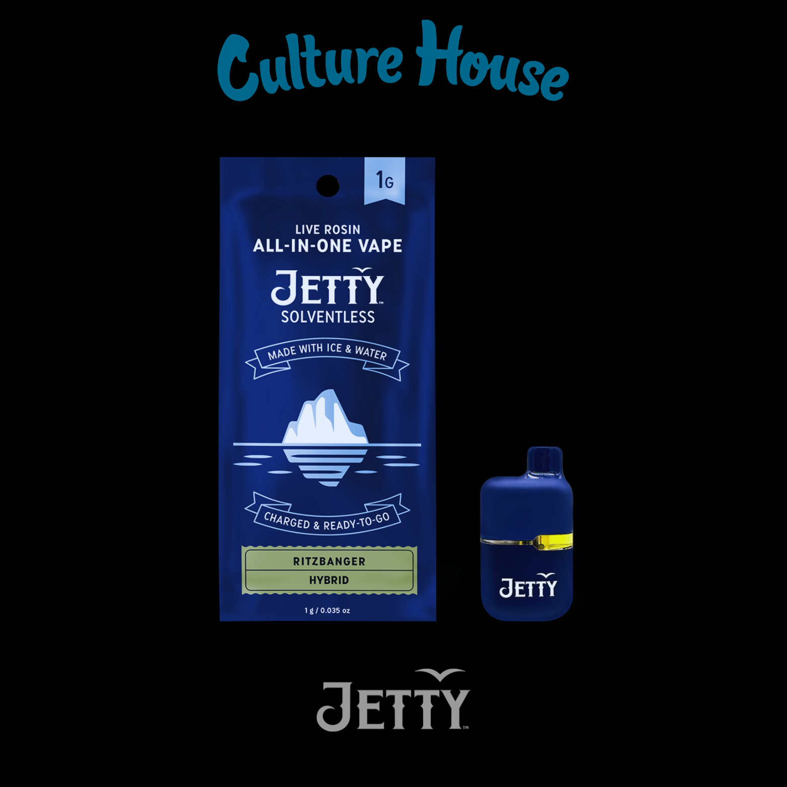 Photograph of product: Jetty | Ritzbanger | Live Rosin | Disposable | Mini Tank