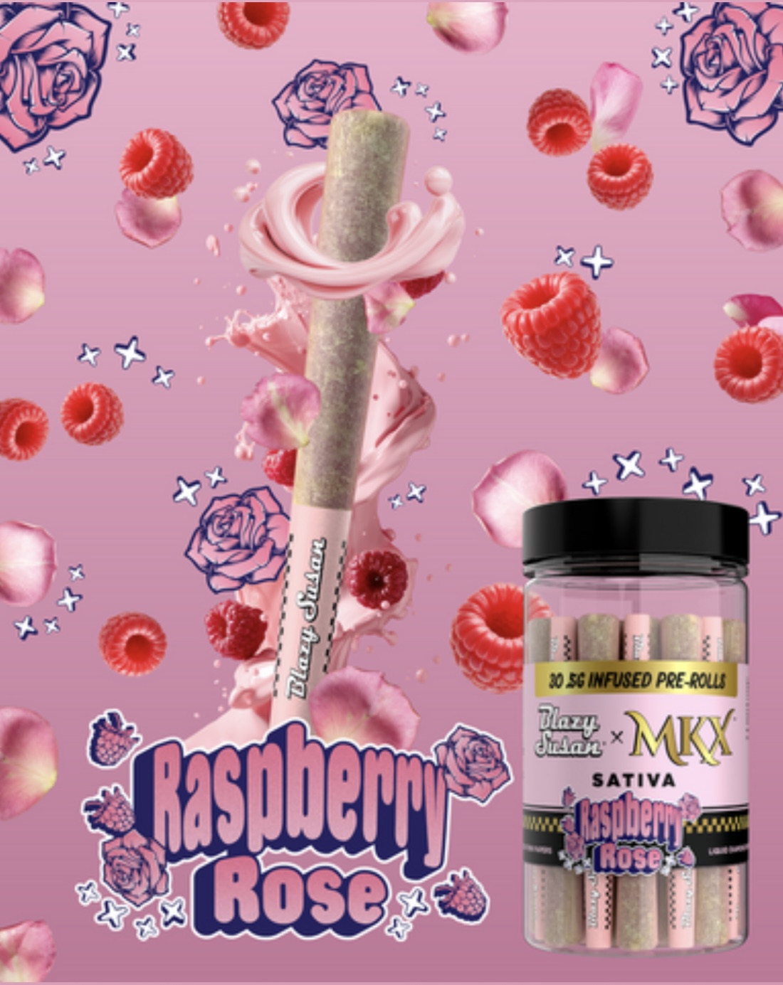 Photograph of product: Blazy Susan x MKX Raspberry Rose 30pk Liquid Diamond PR