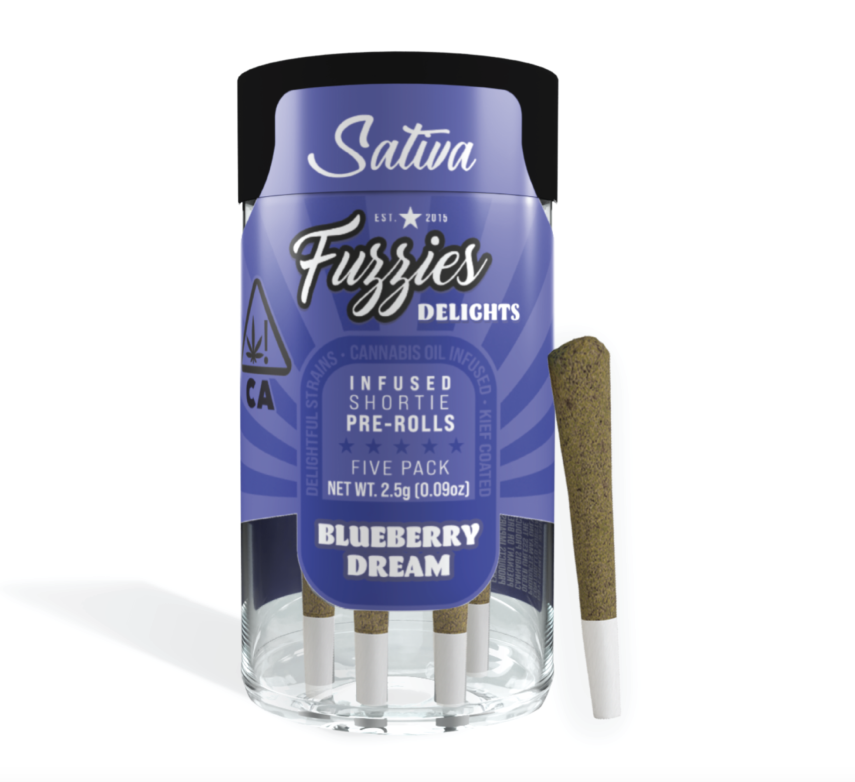 Photograph of product: Blueberry Dream (S) Shorties INFUSED PREROLLS 5pk - Fuzzies