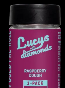 Photograph of product: Blotter Lucy's Infused Pre-Rolls | .7g Each 3 Pack | Raspberry Cough