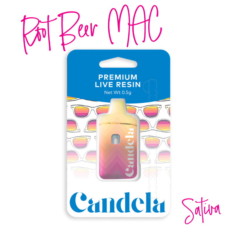 Photograph of product: Candela Root Beer MAC .5g Live Resin Disp Vape