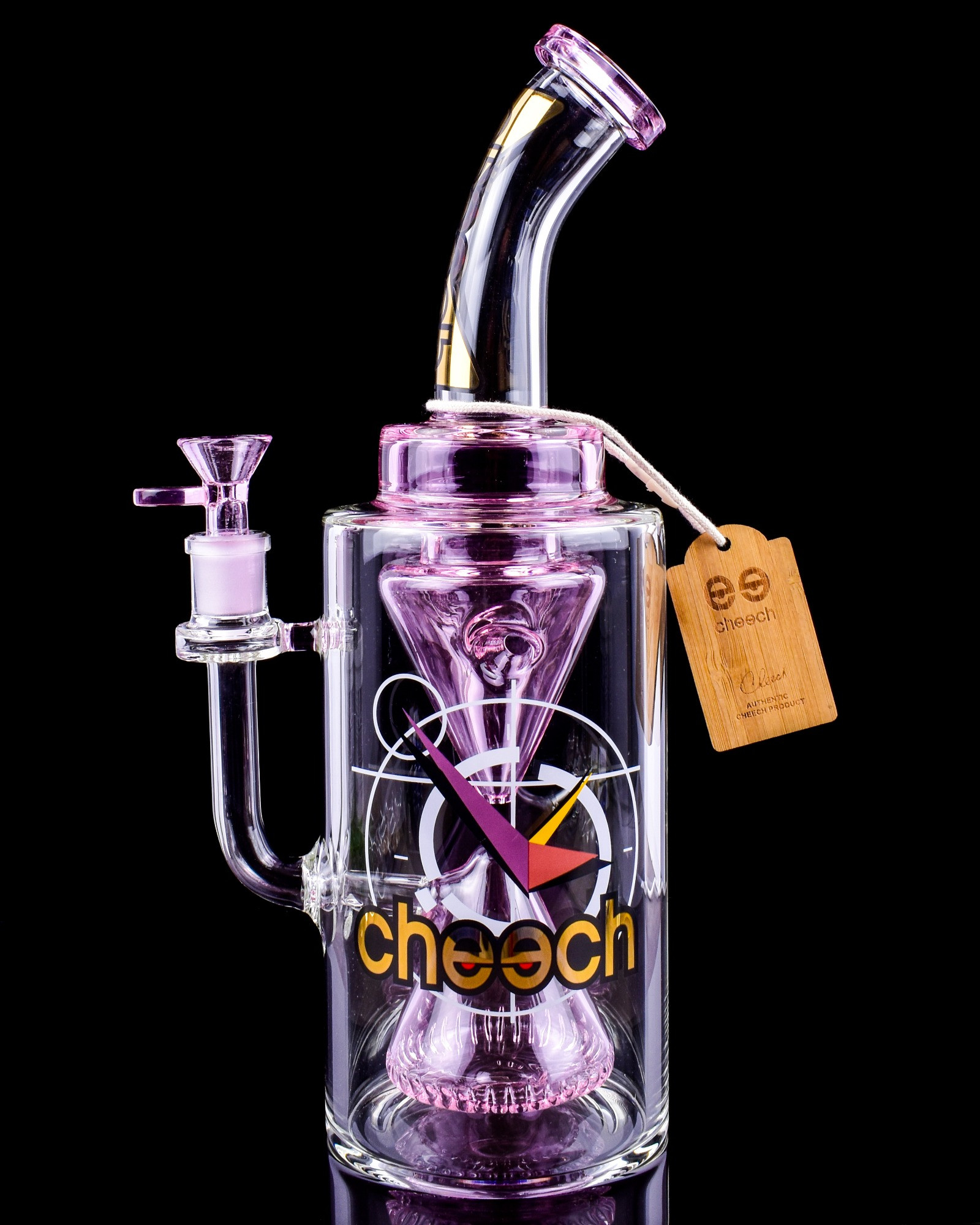 Photograph of product: Cheech | Double Pyramid Beaker Bong | Pink | 13"