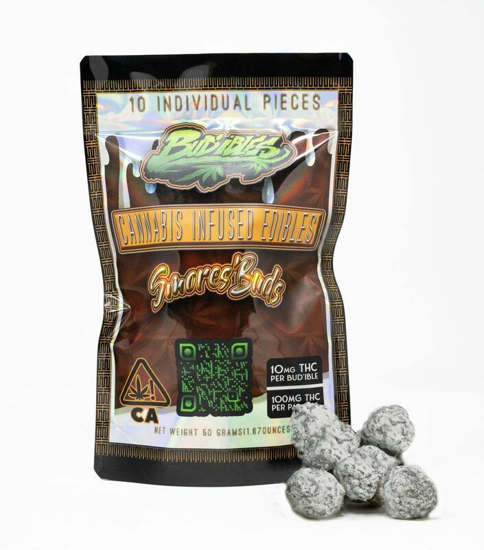 Photograph of product: Budibles - Smores Buds - Candy Marshmellow Treats - 100mg