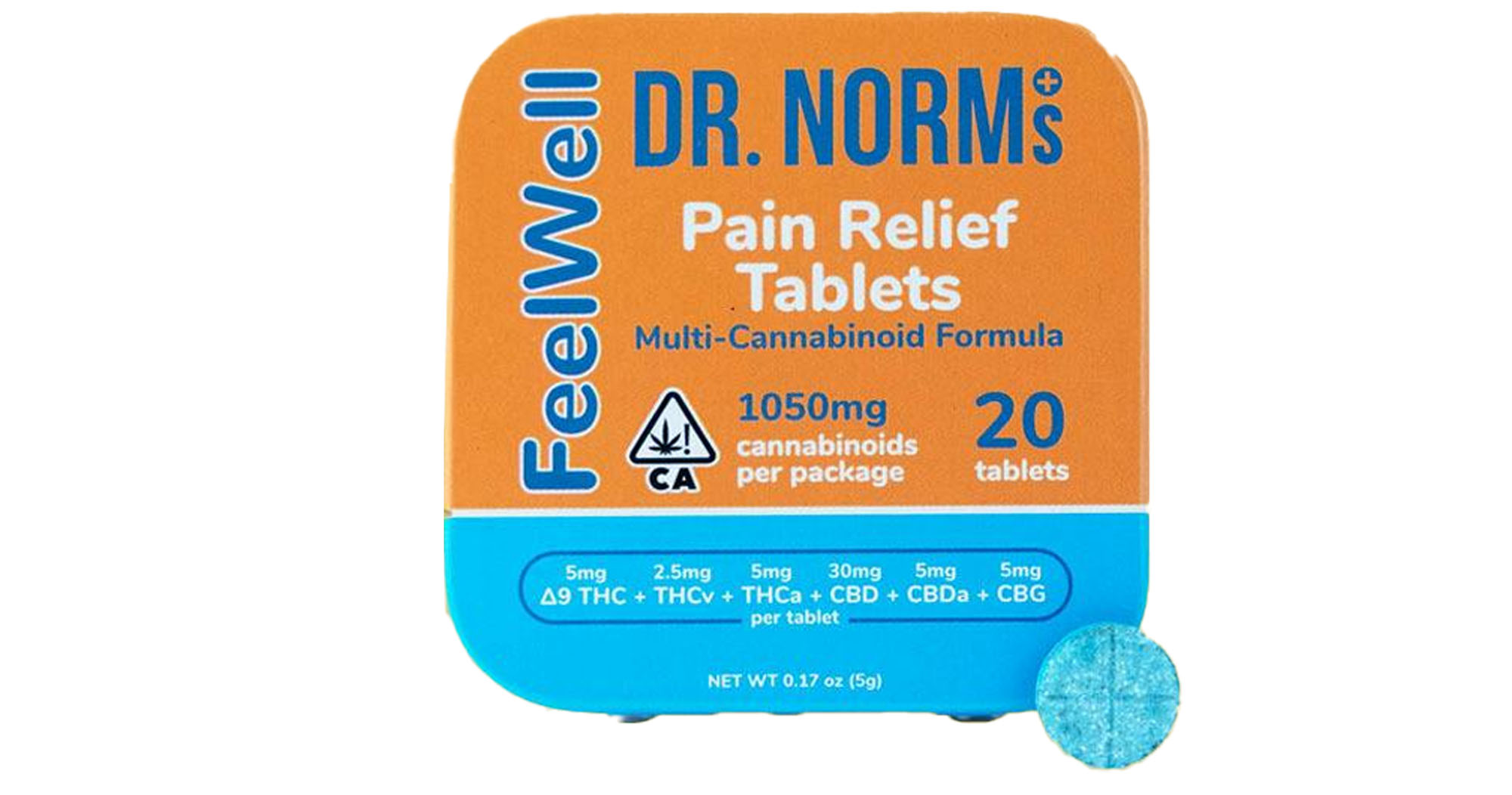 Photograph of product: DR. NORMS FEELWELL TABLETS - 1:3 TH-oui:CBD 250:700MG (20CT) - 250 MG - 20 PACK