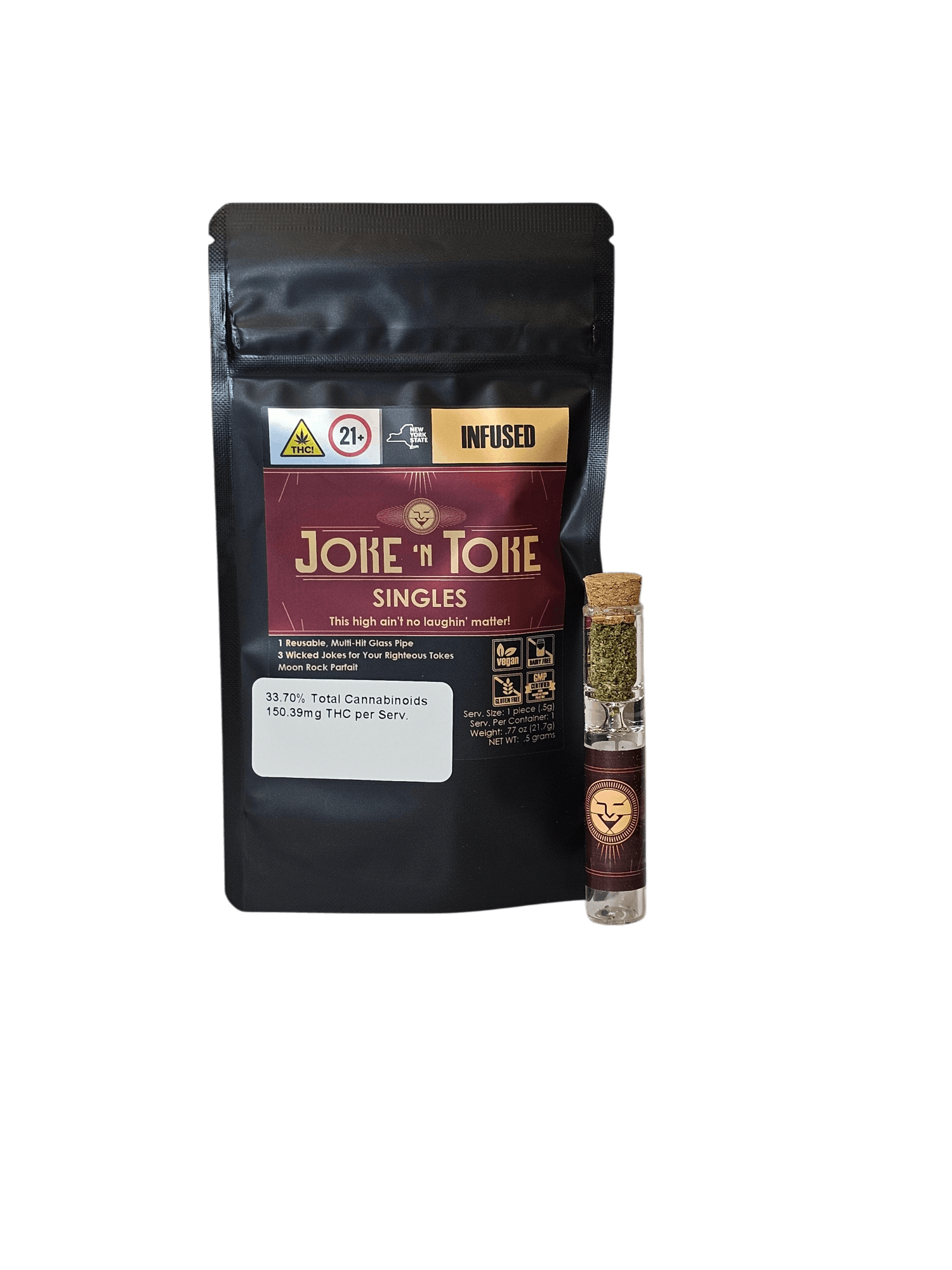 Photograph of product: Joke 'N Toke | Breadrise | Pre-Packed Chillum | .5g