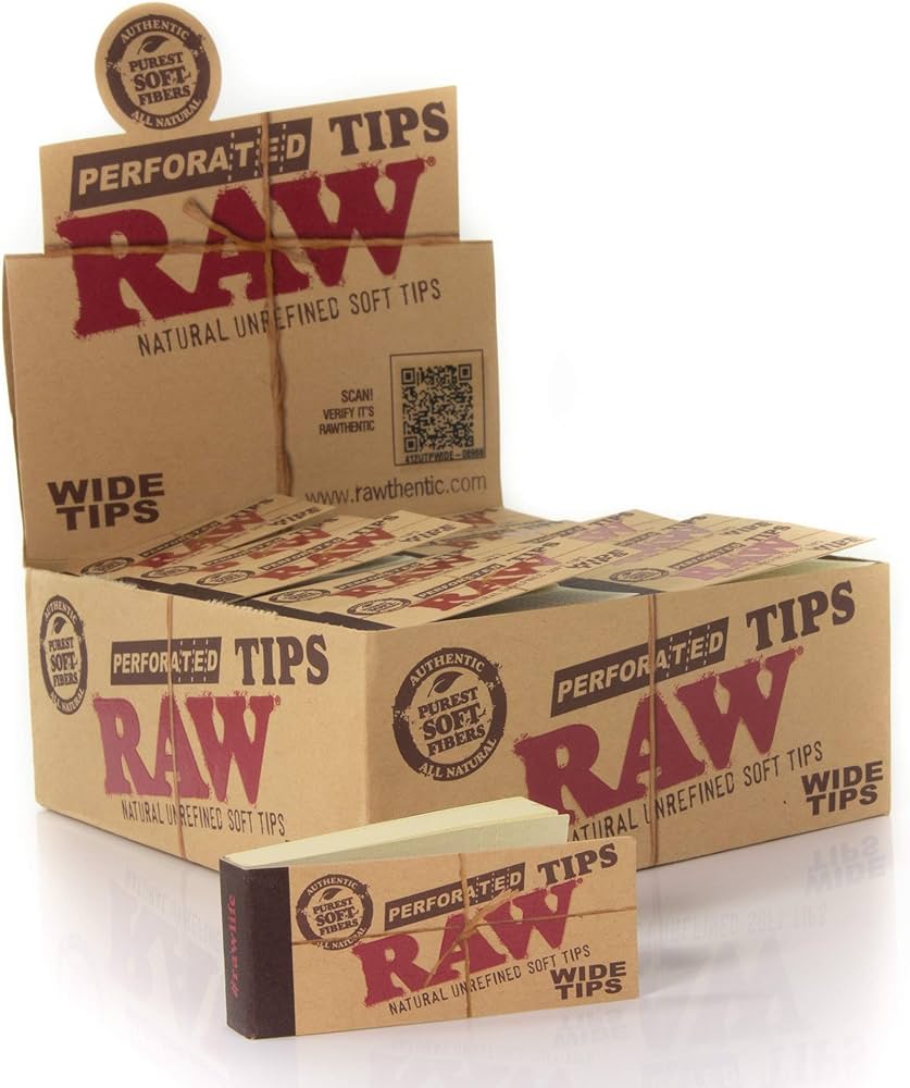 Photograph of product: Raw | Original Perforated Tips | 50 count